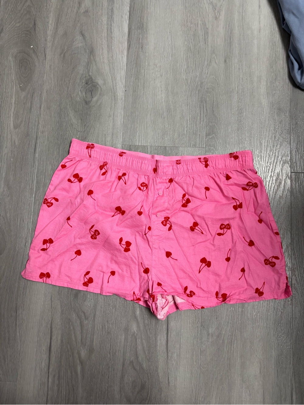 PINK Victoria's Secret Hot Pink Cherry-Print Pajama Shorts